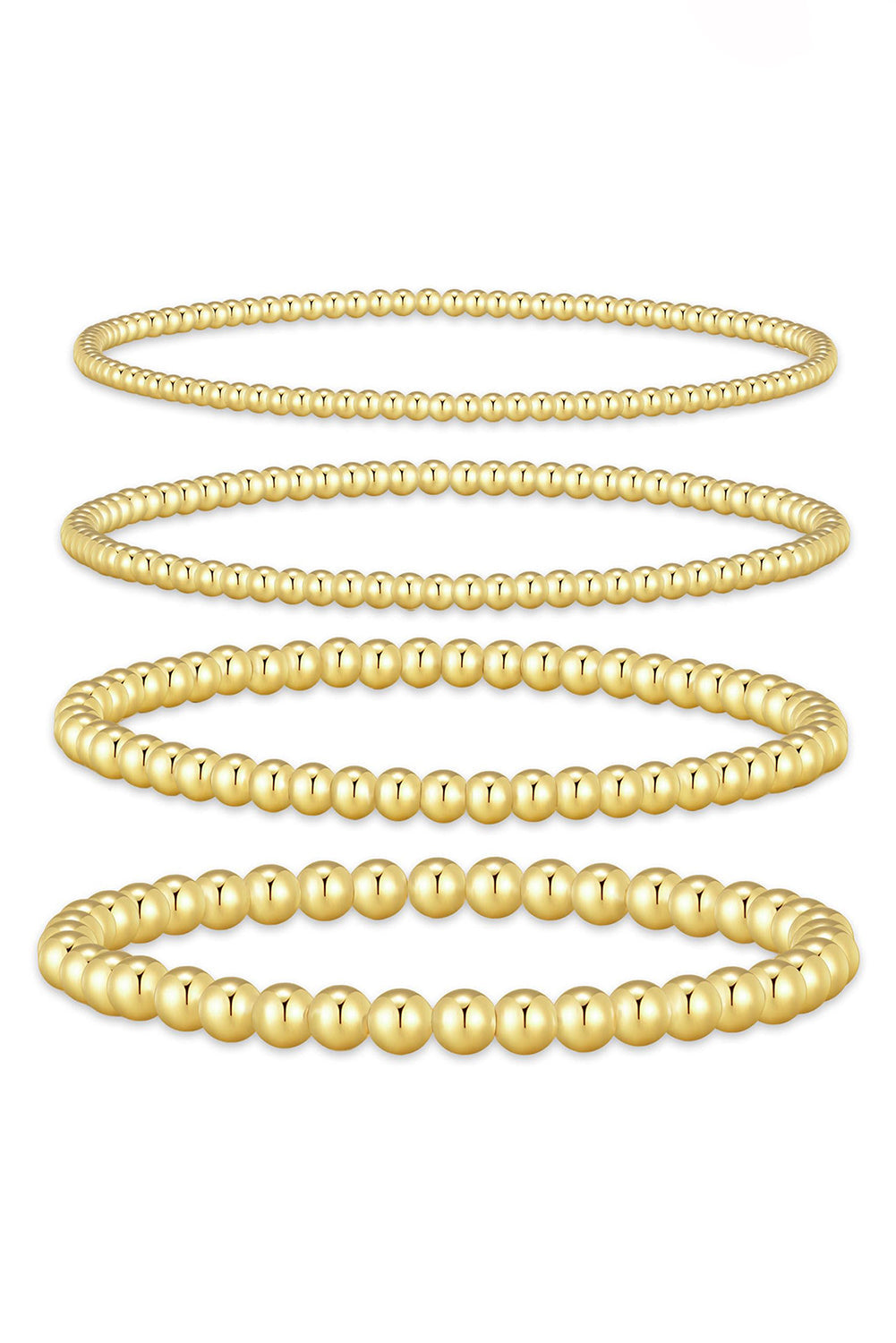 4pcs Beaded Plated Bracelet Set