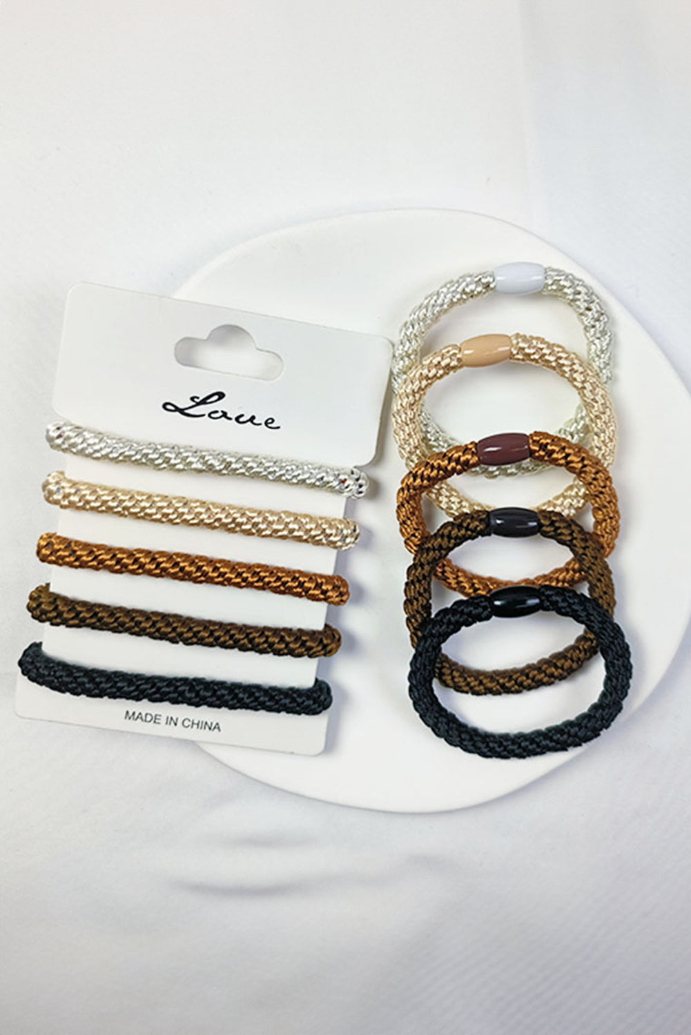 5Pcs Solid High Elastic Hair Tie
