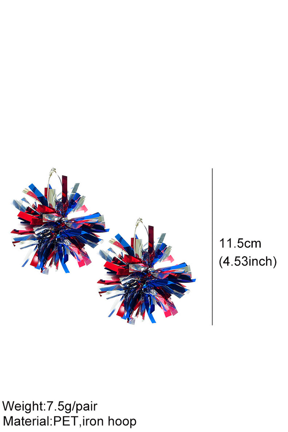4th of July Celebration Tinsel Earrings