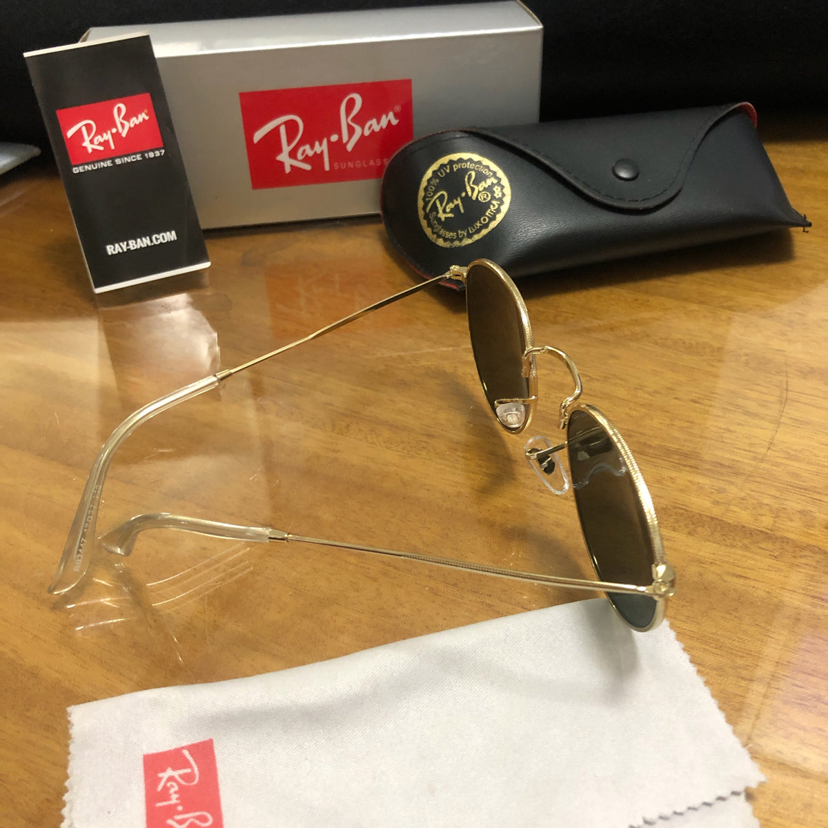 Unisex polarized ray-ban rb3447 round metal sunglasses