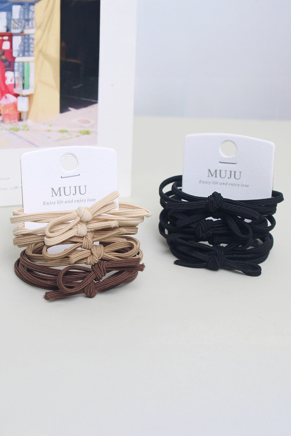 7pcs Bow Knot Dual String High Elastic Hair Tie