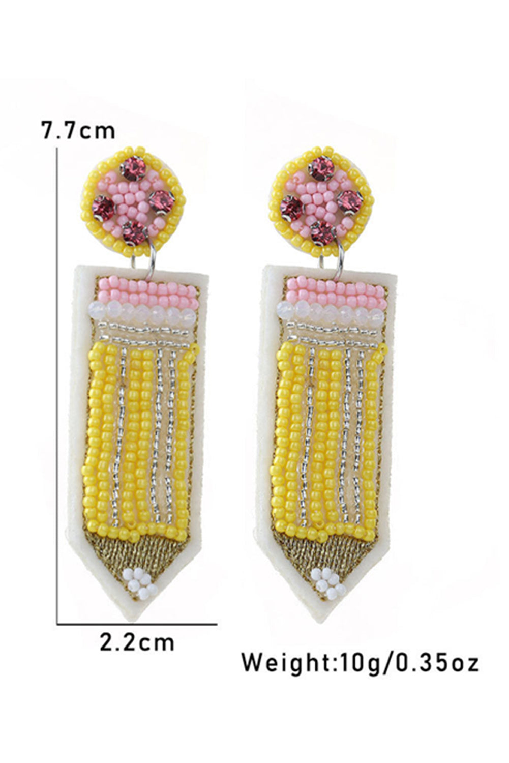 Beaded Pencil Teacher Earrings
