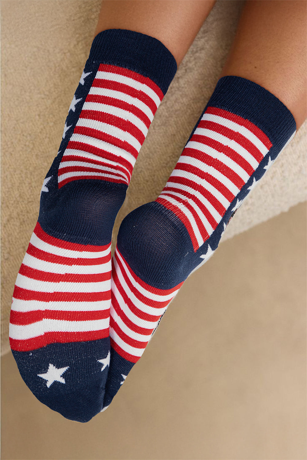 American Inspired Stripes Stars Crew Socks