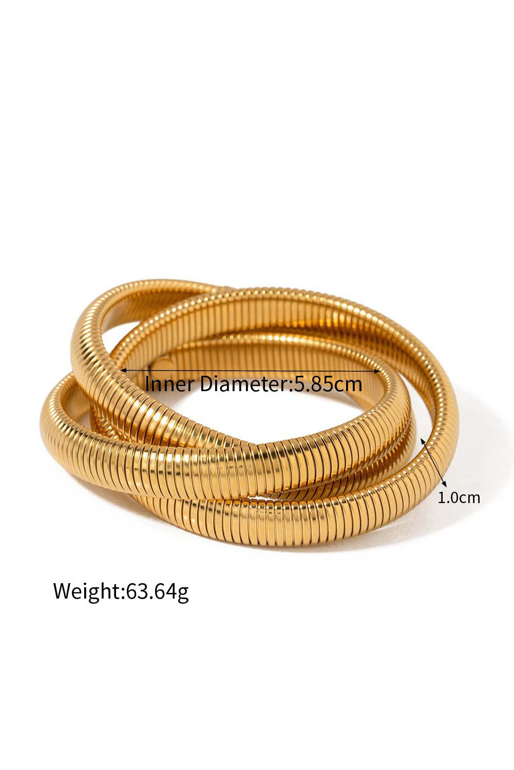 3 Layers Plated Chunky Alloy Bangle
