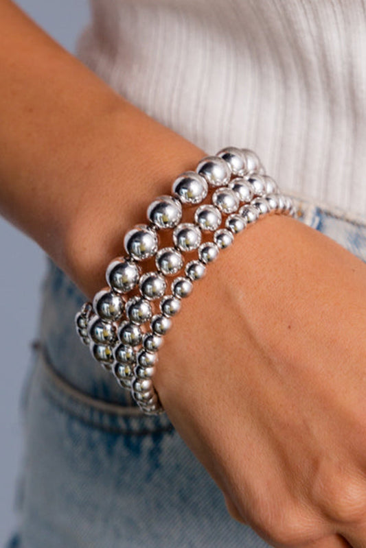 3pcs 4/6/8mm Bead Bracelet Set