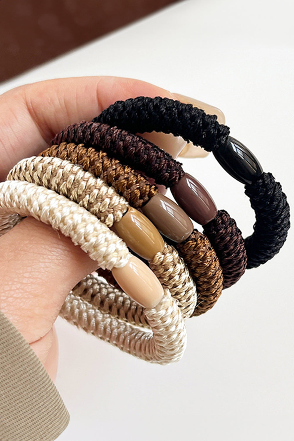 5Pcs Solid High Elastic Hair Tie