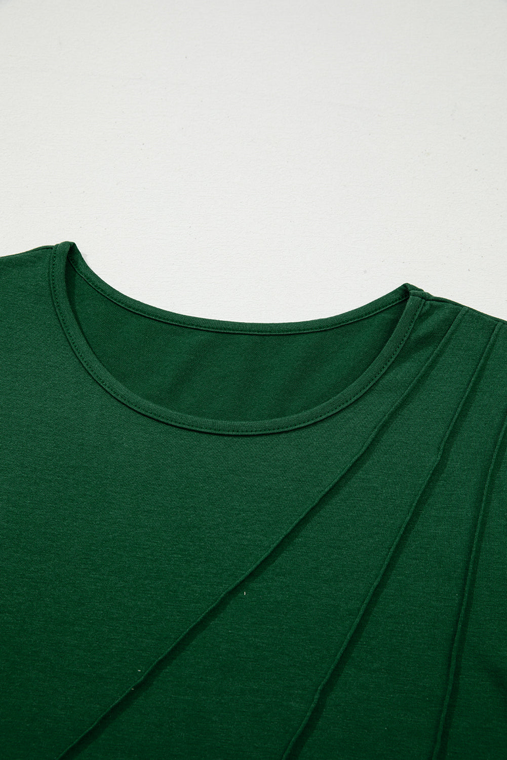 Asymmetric Seam Detail Solid Color Long Sleeve Top