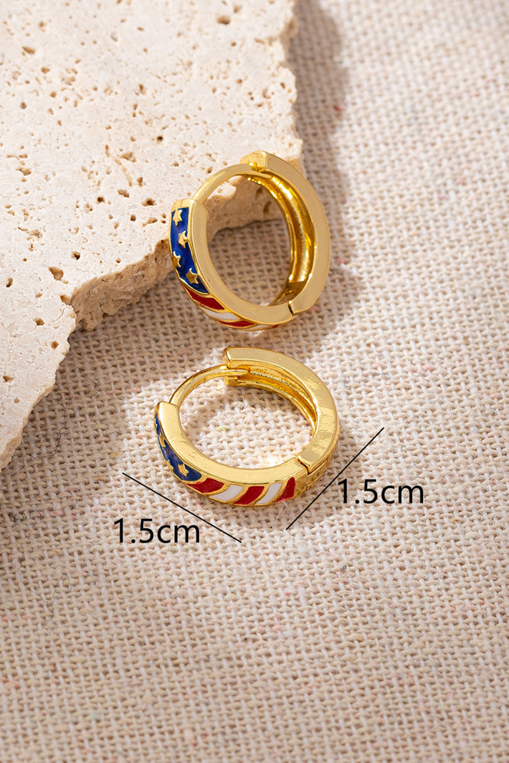 American Flag Plated Alloy Hoop Earrings