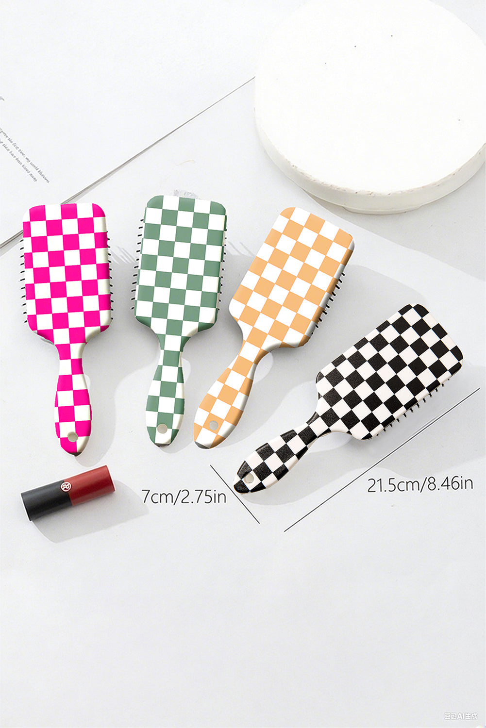 1pc Checkered Pattern Air Cushion Comb with Customized Color Options
