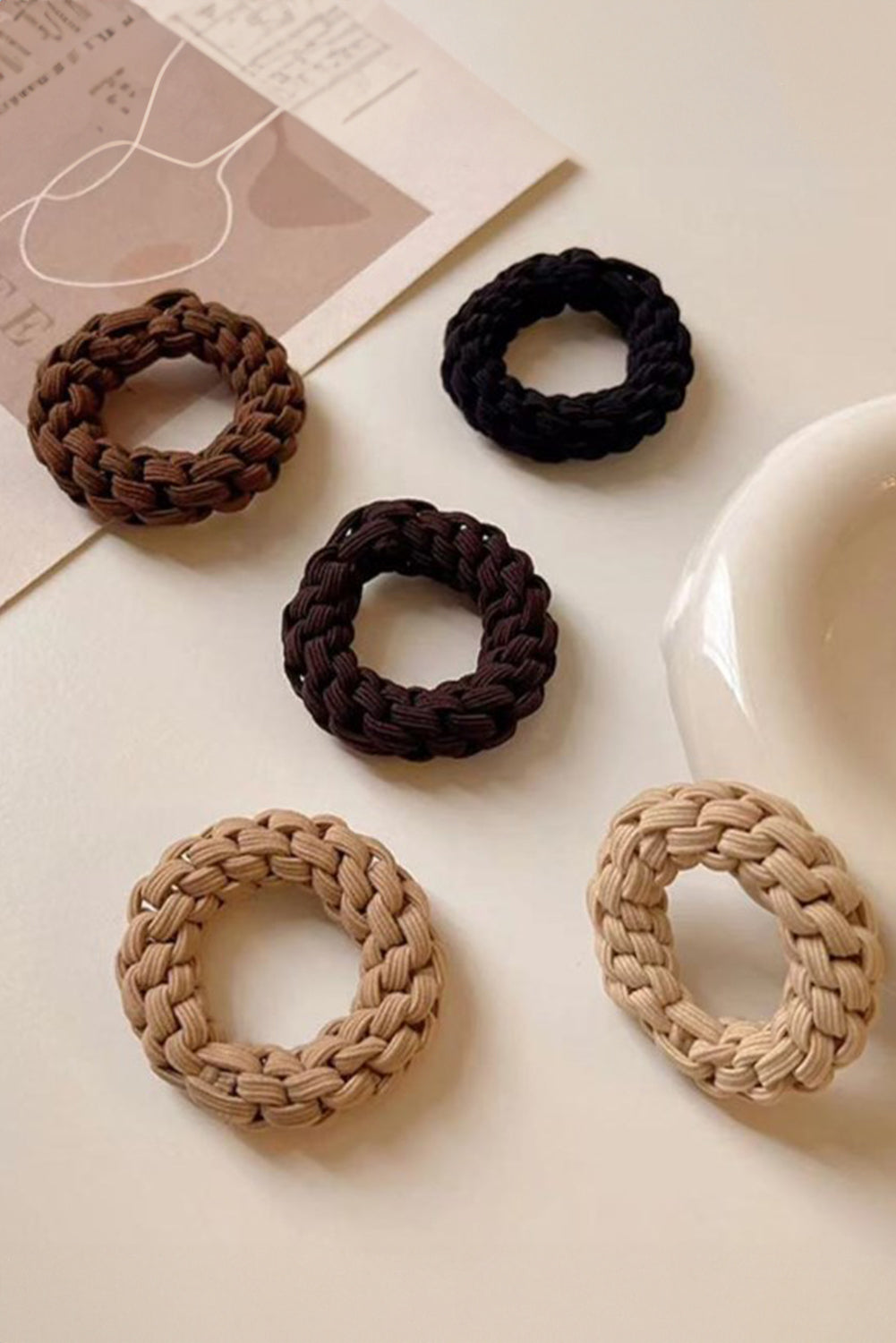 5 Piece Thick Braided Hair Tie Set