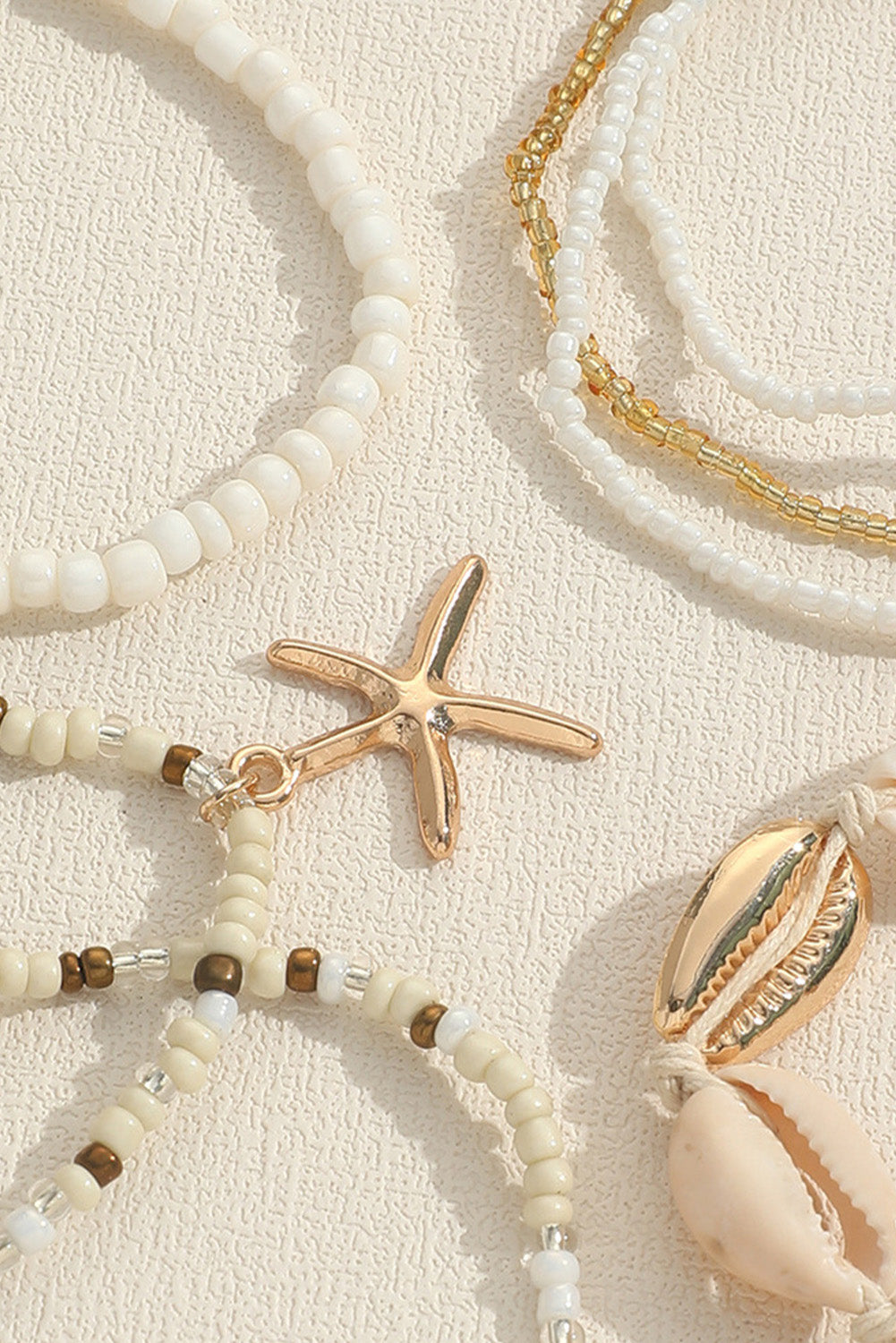 7pcs Bohemian Shell Starfish Beaded Bracelets