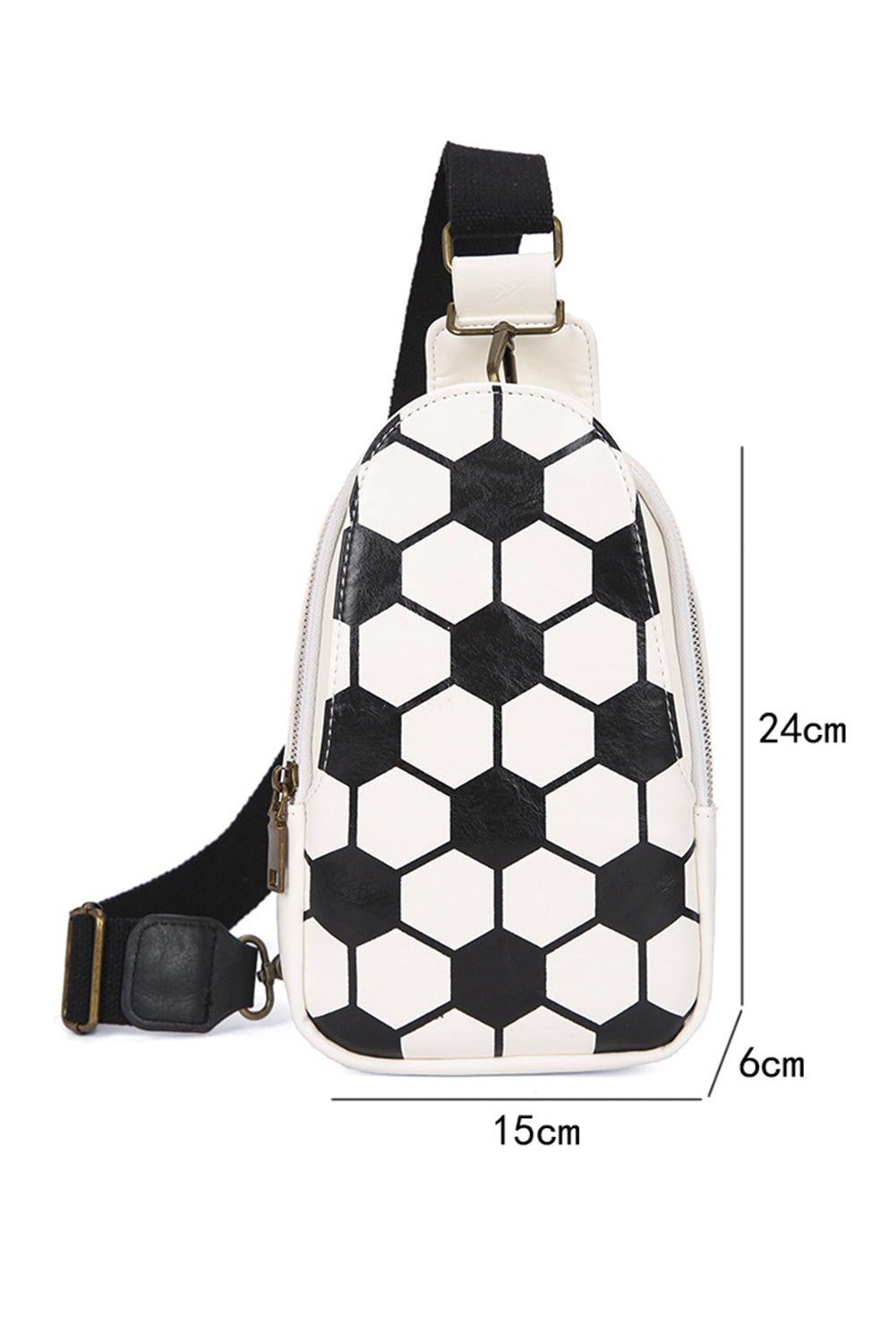 Balls Pattern PU Leather Zipped Sling Bag