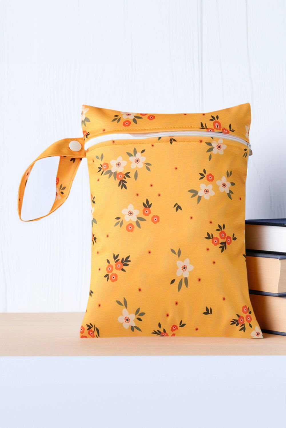 2pcs Floral Print Zip Canvas Bag