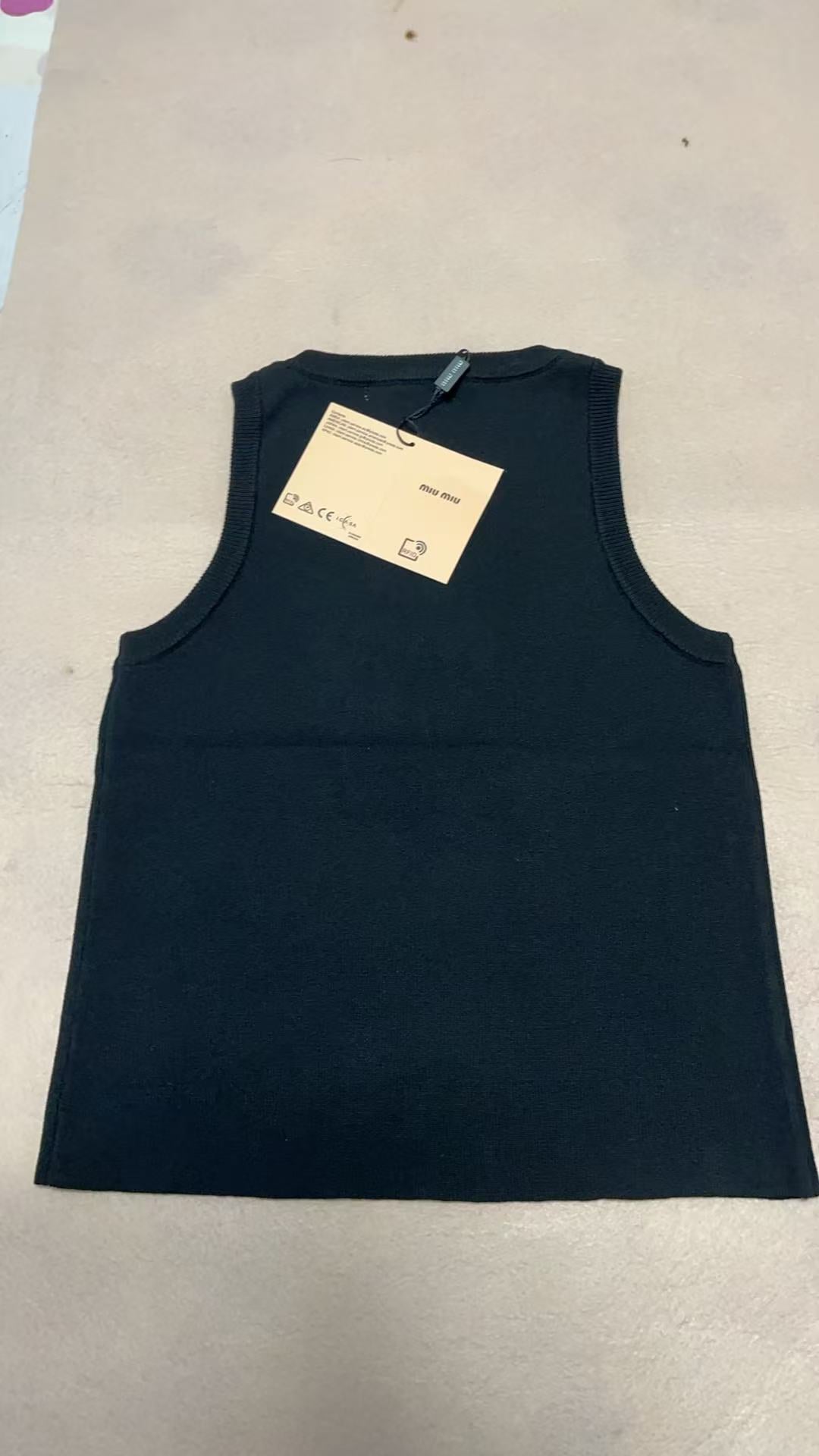 Miu Miu White Ribbed Tank Top