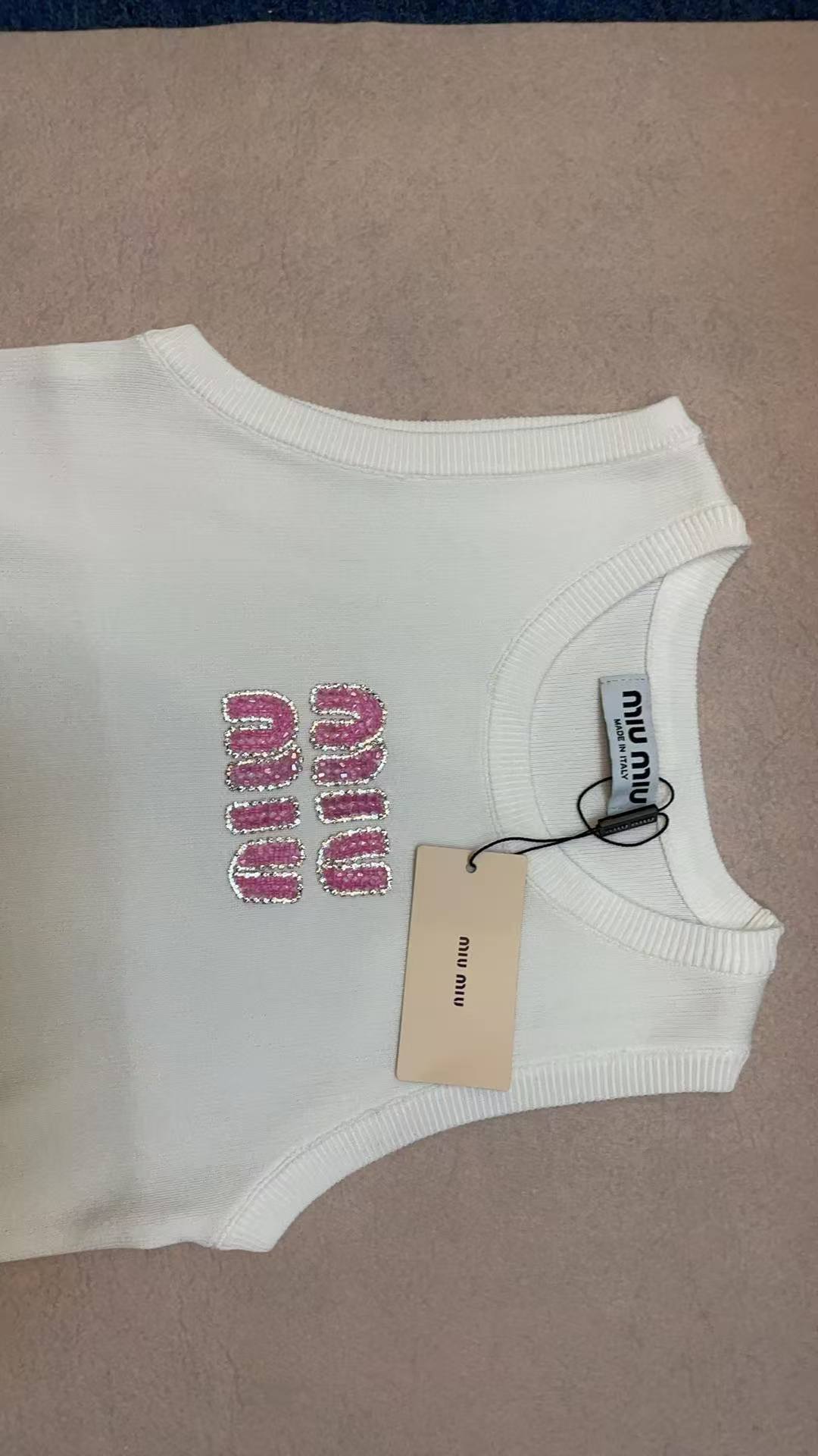Miu Miu Tank tops Ribbed jersey top