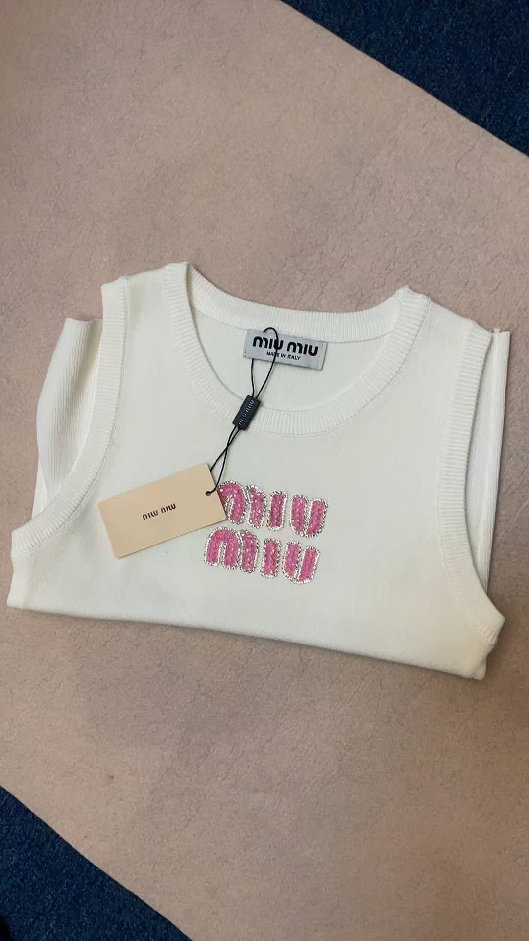 Miu Miu Tank tops Ribbed jersey top