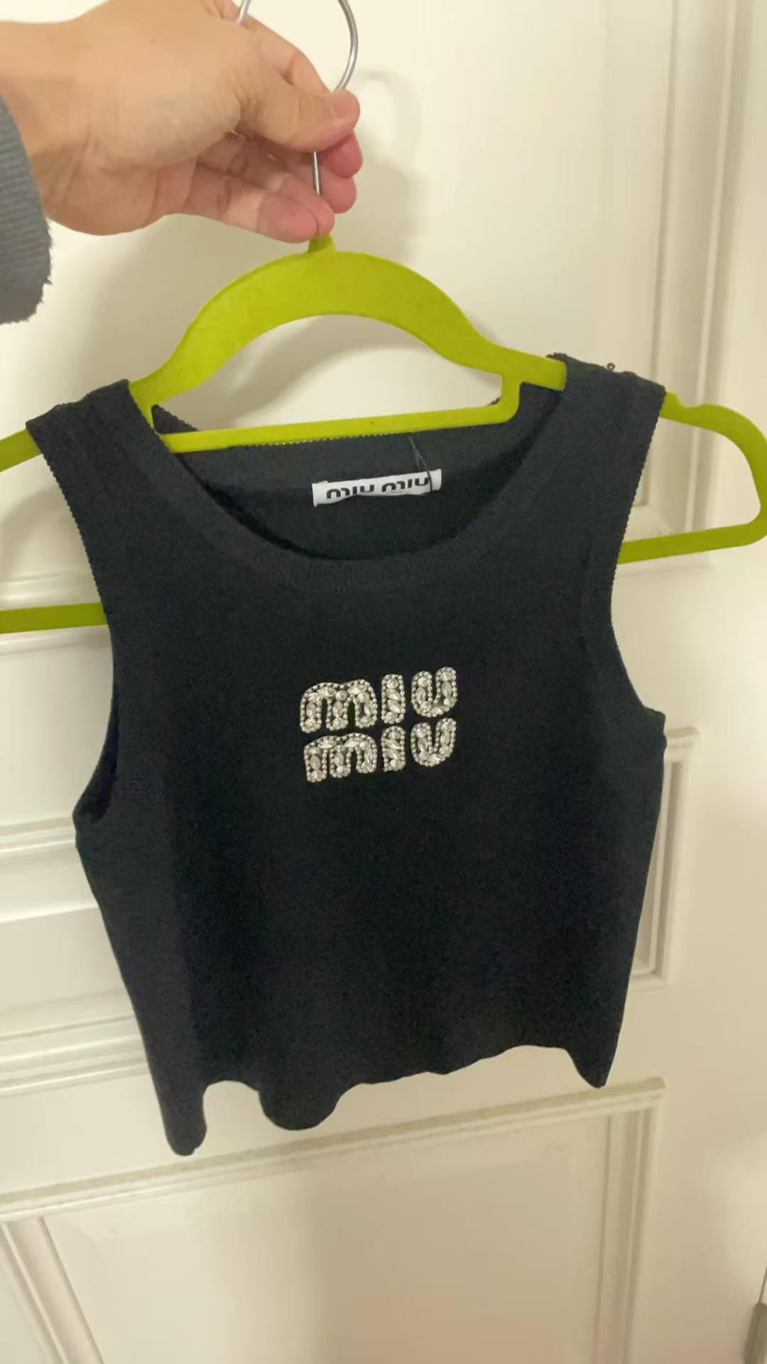 Miu Miu White Ribbed Tank Top