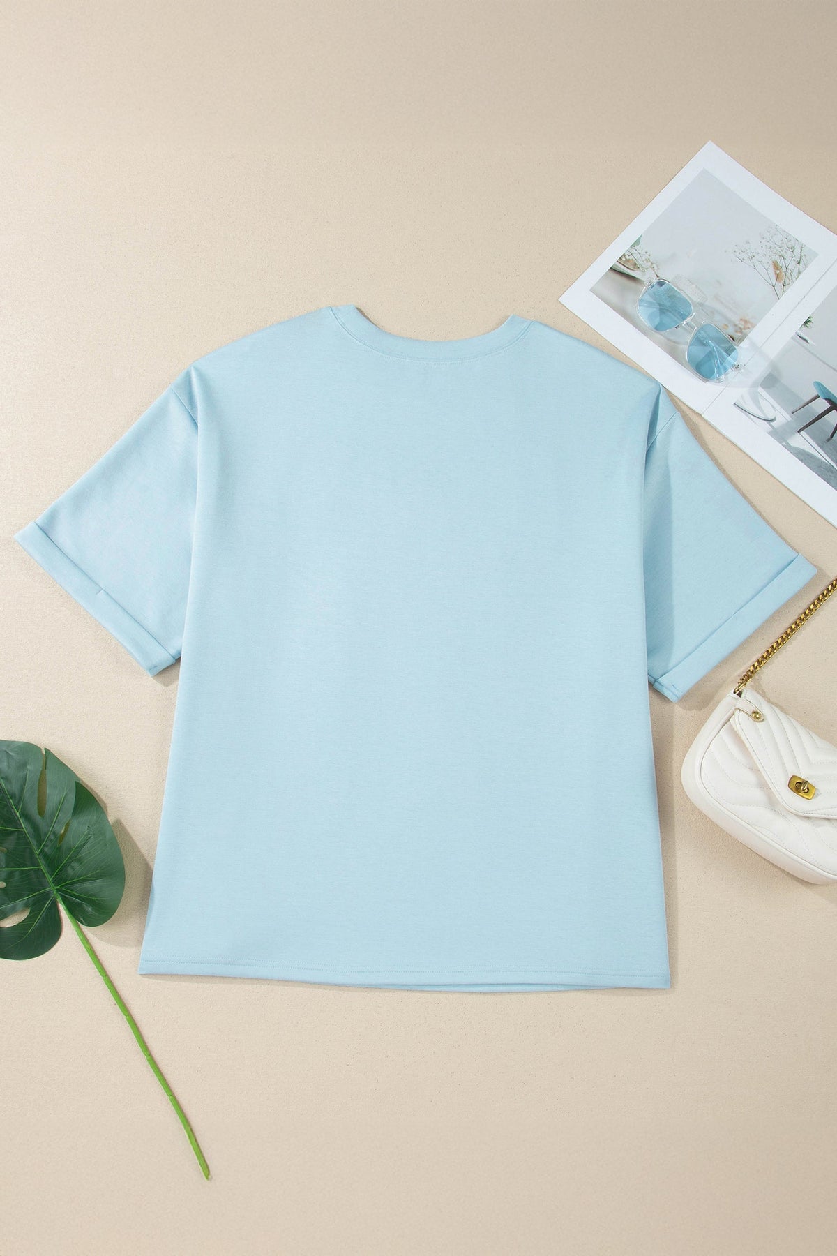 Beau Blue Plus Size Patriotic Bow Patchwork Graphic T-Shirt
