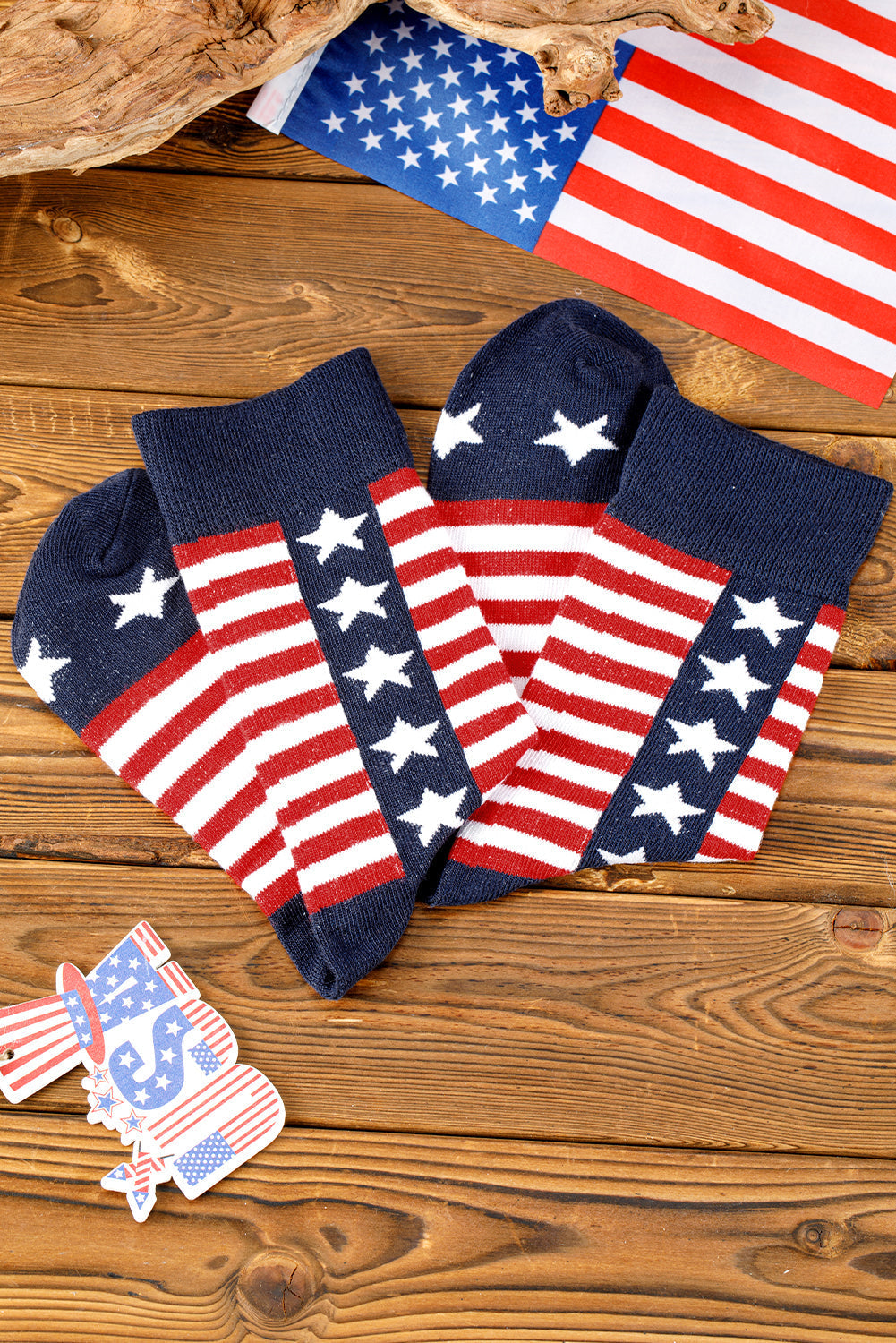 American Inspired Stripes Stars Crew Socks