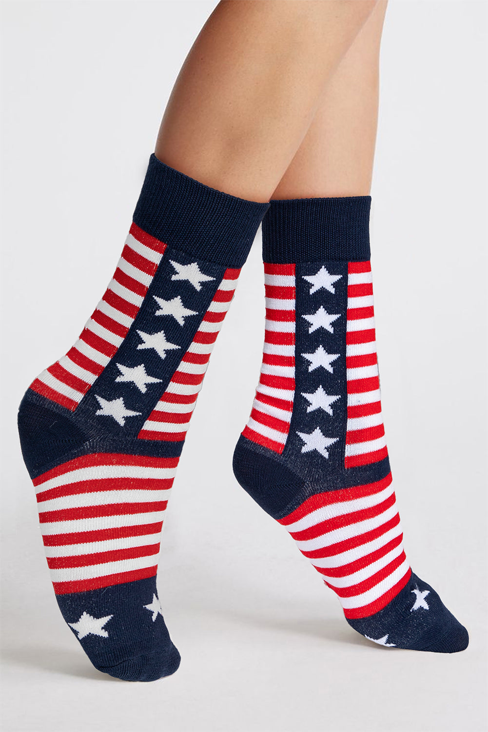 American Inspired Stripes Stars Crew Socks