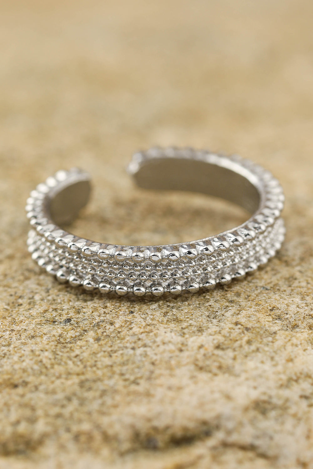 3pcs Rhinestone Alloy Opening Ring Set