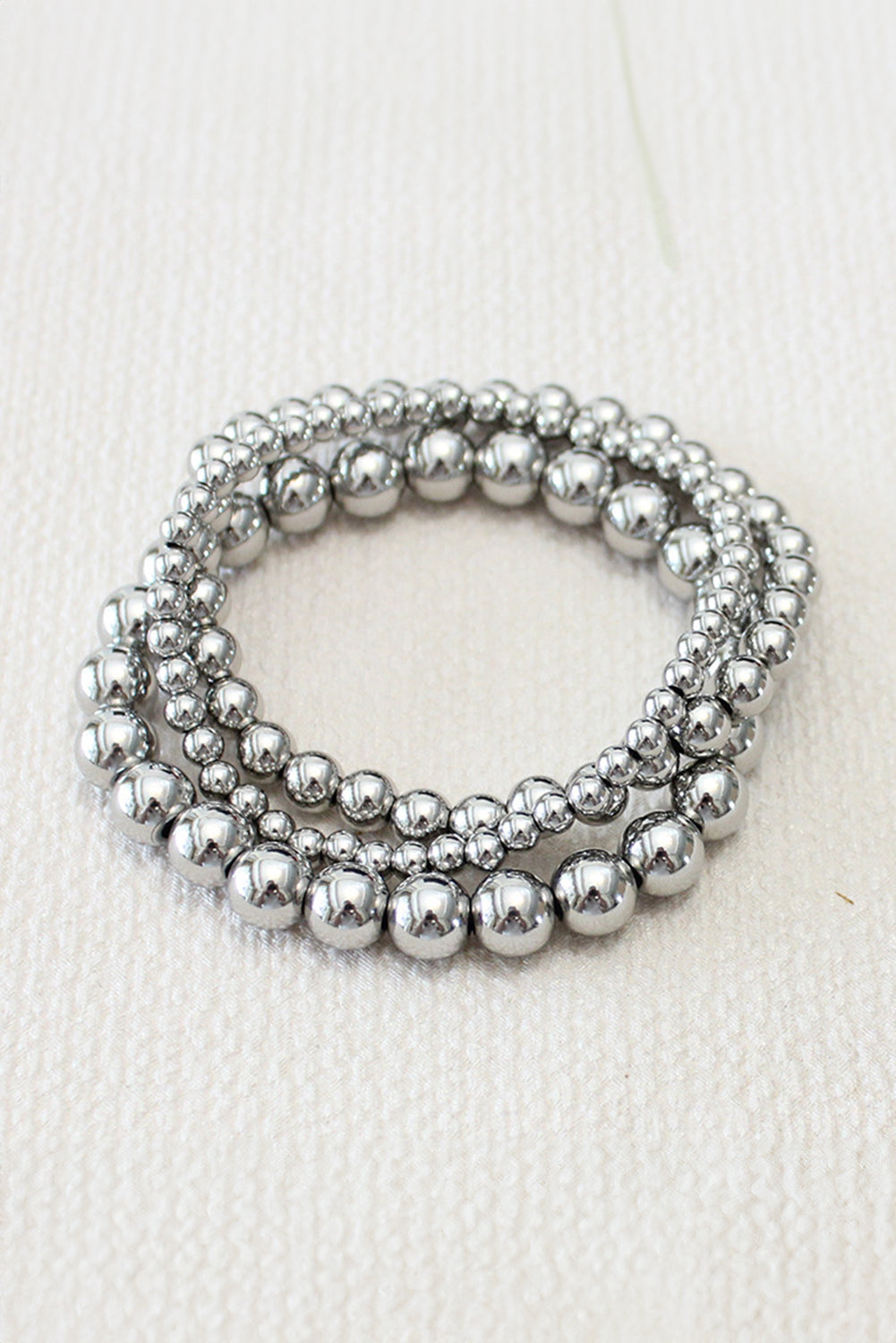 3pcs 4/6/8mm Bead Bracelet Set