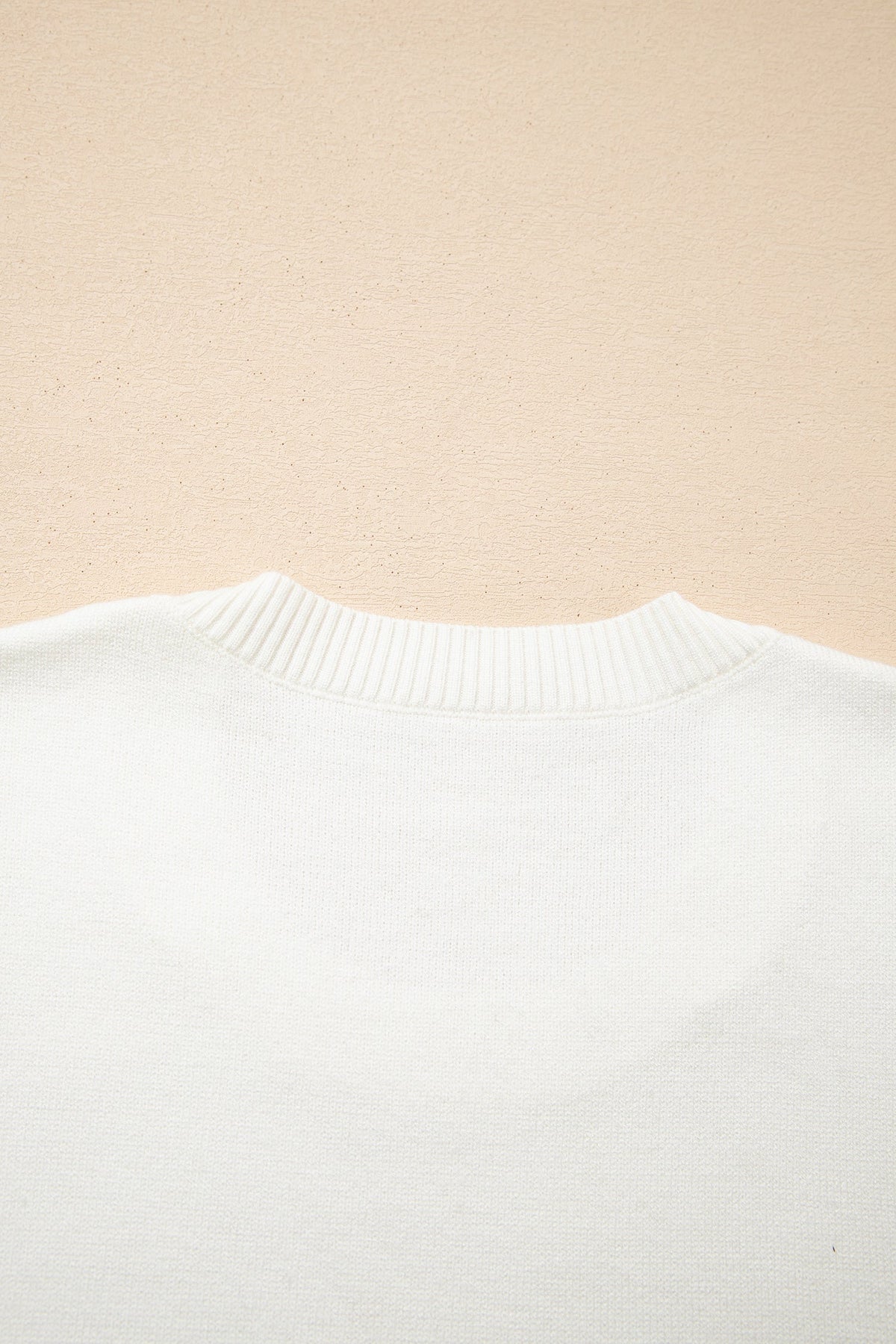Beige Colorful Holly Jolly Christmas Knit Loose Sweater