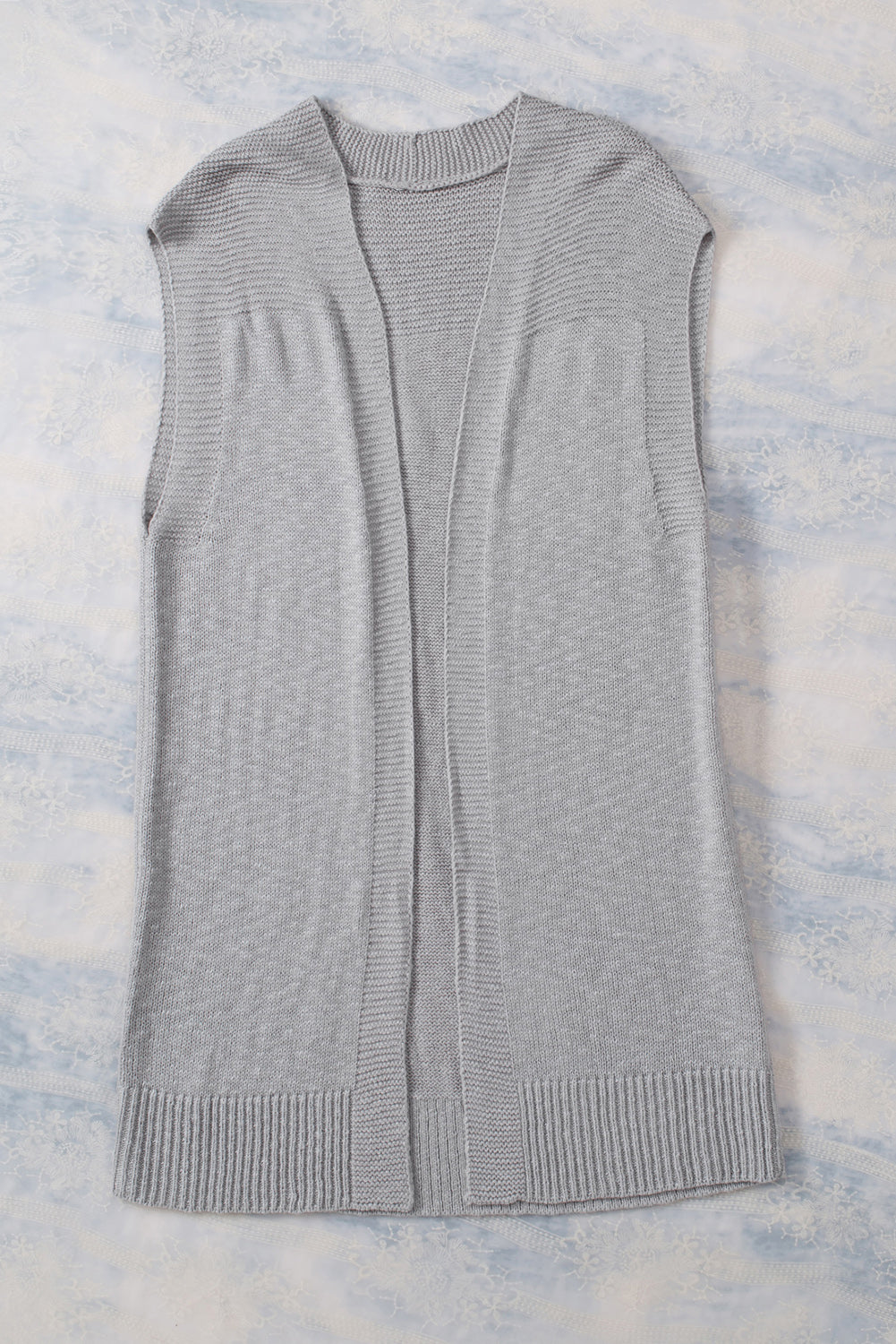 Basic Gray Vest Cardigan Sweater