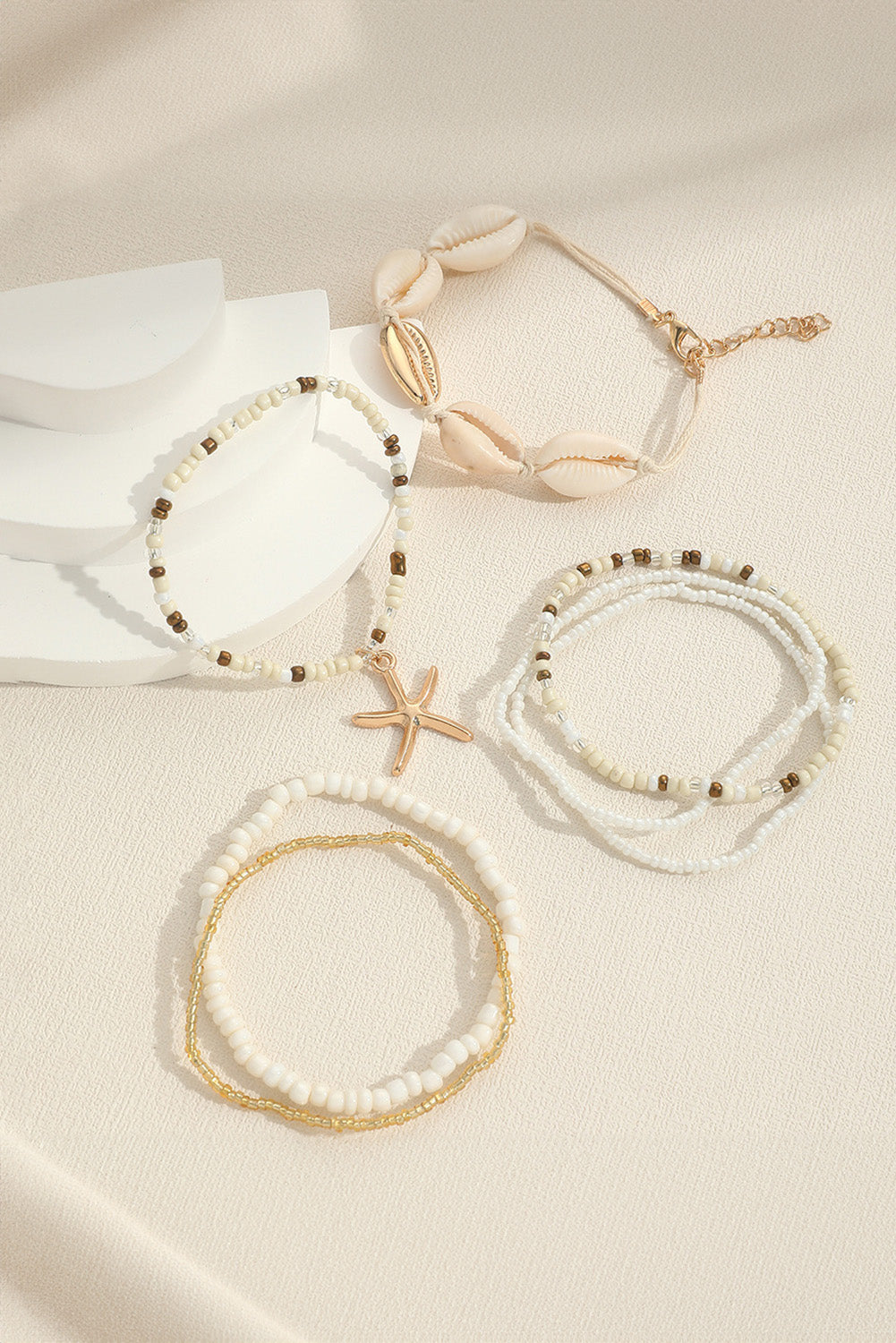7pcs Bohemian Shell Starfish Beaded Bracelets