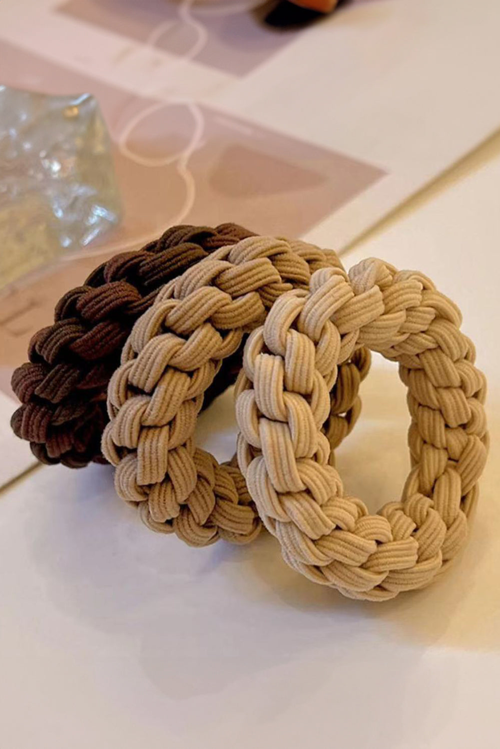 5 Piece Thick Braided Hair Tie Set