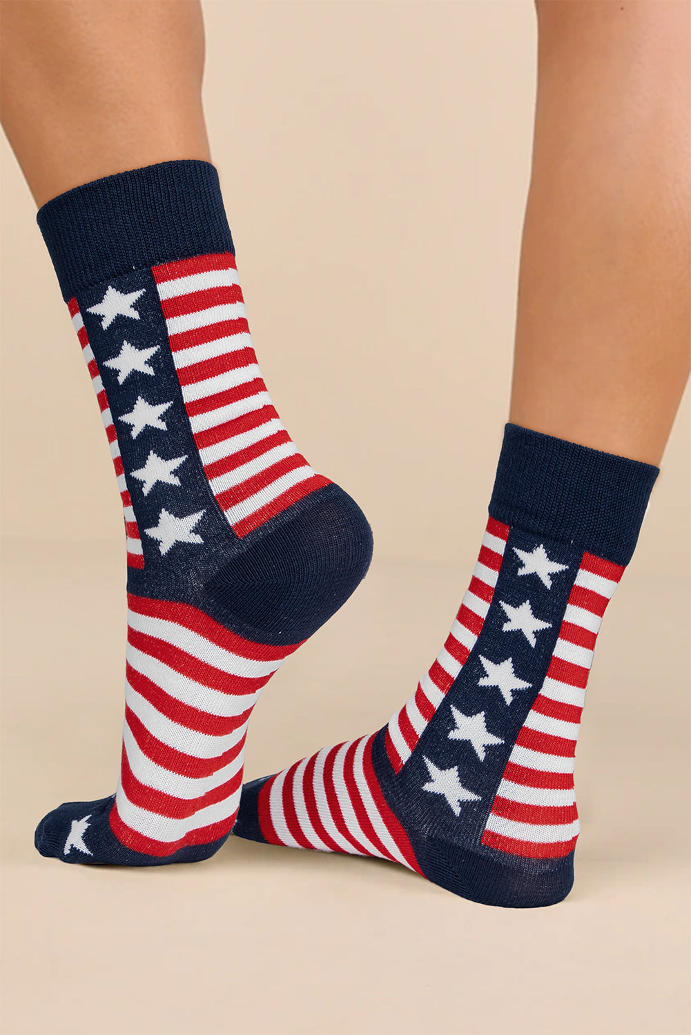 American Inspired Stripes Stars Crew Socks