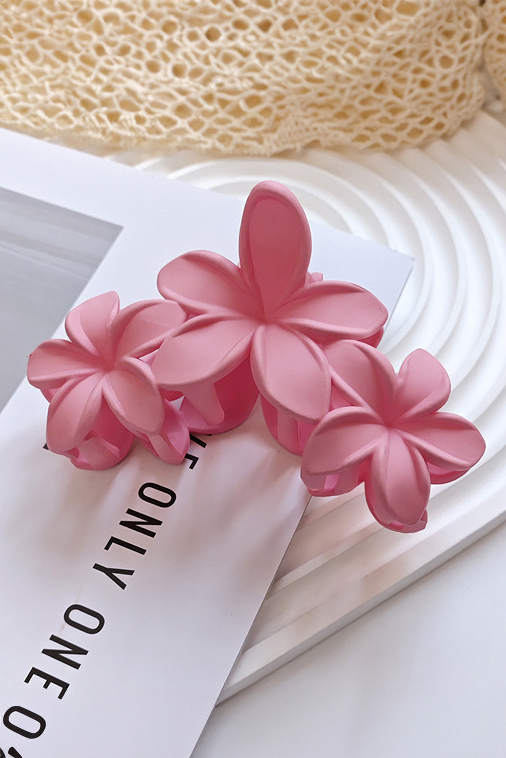 3D Flower Plastic Resin Hair Claw (Slight Color Variations)
