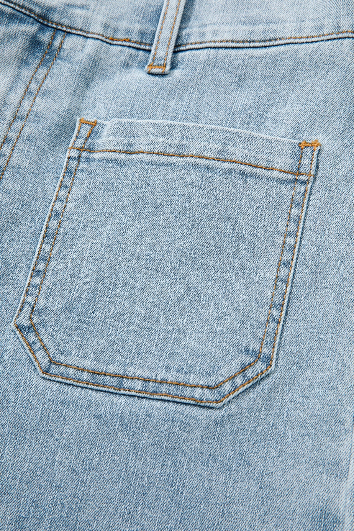 Beau Blue Solid Full-Length Regular Pocket Detail Denim Jeans