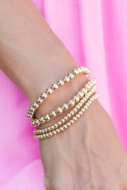 4pcs Beaded Plated Bracelet Set