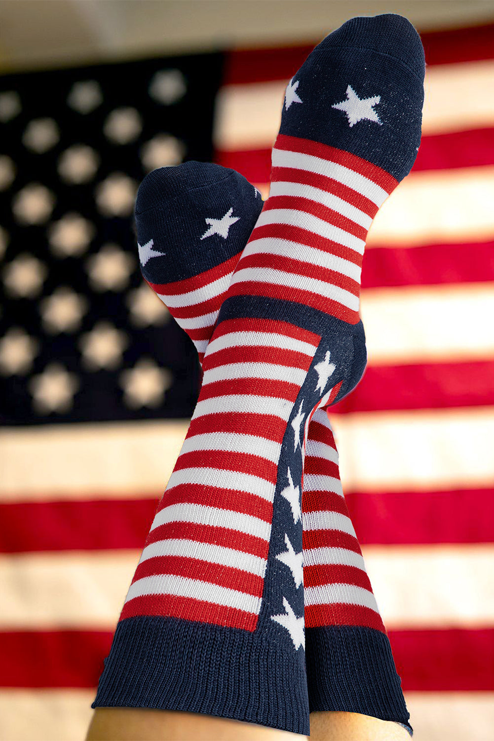 American Inspired Stripes Stars Crew Socks