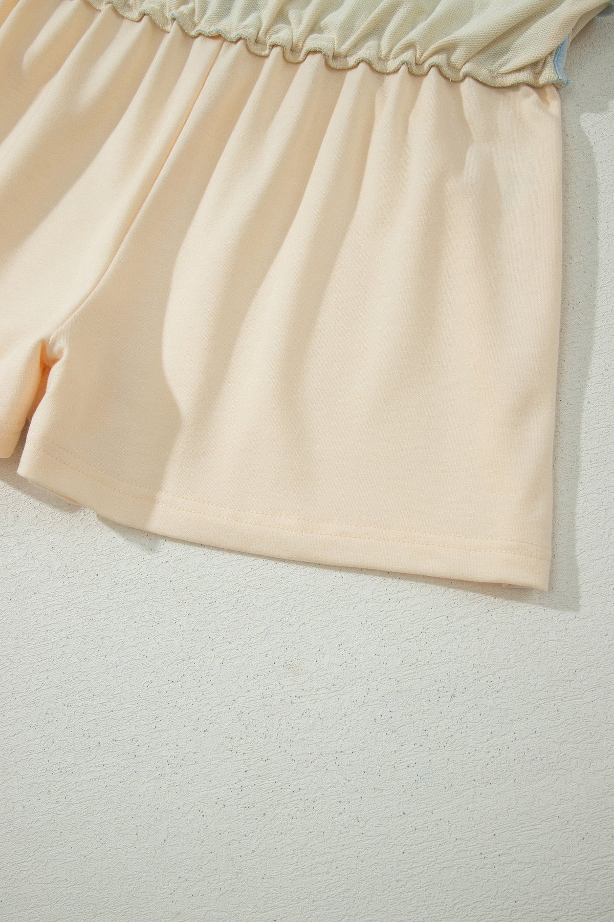 Apricot Colorblock Edge Drop Shoulder T Shirt and Skort 2Pcs Set