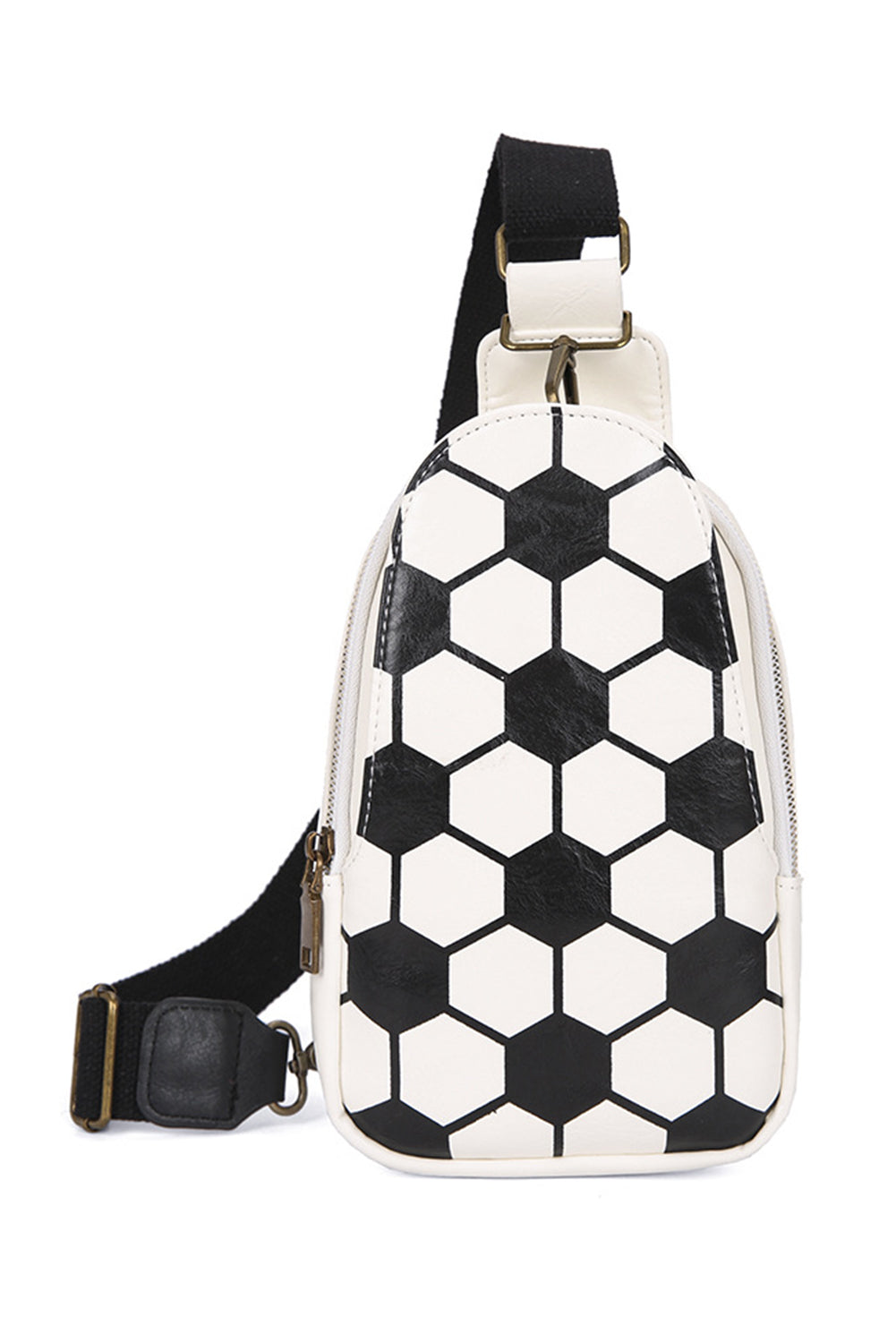 Balls Pattern PU Leather Zipped Sling Bag