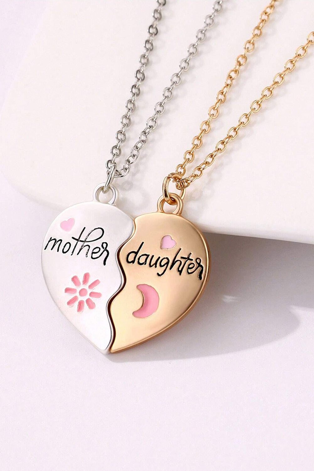 2pcs Mother & Daughter Magnetic Heart Necklace