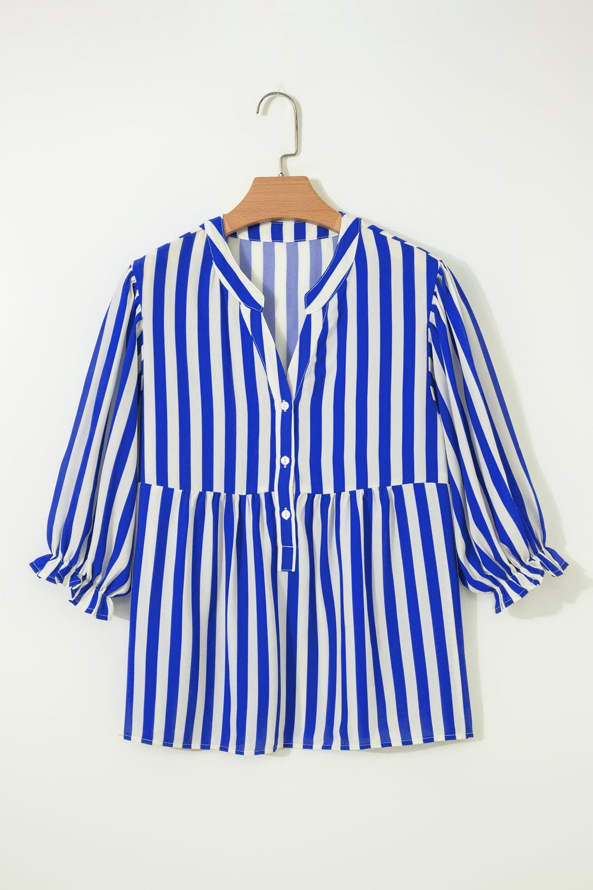 Balloon Sleeve Loose Button up Shirt