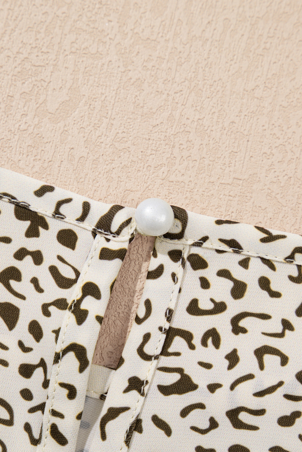 Beige Plus Size Leopard Print Short Sleeve Flared Dress