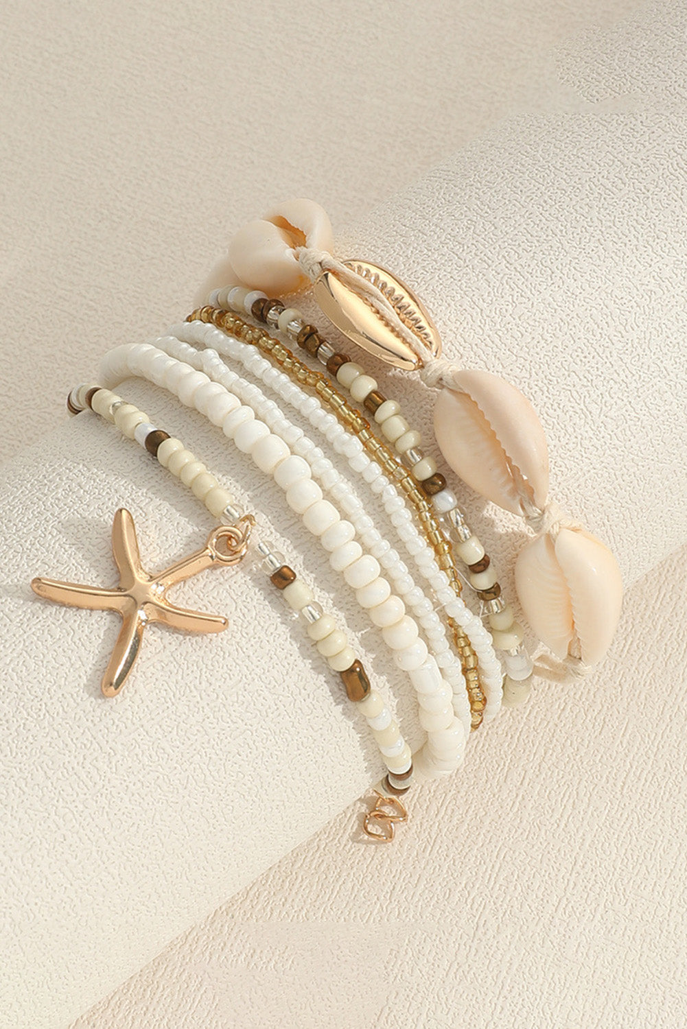 7pcs Bohemian Shell Starfish Beaded Bracelets