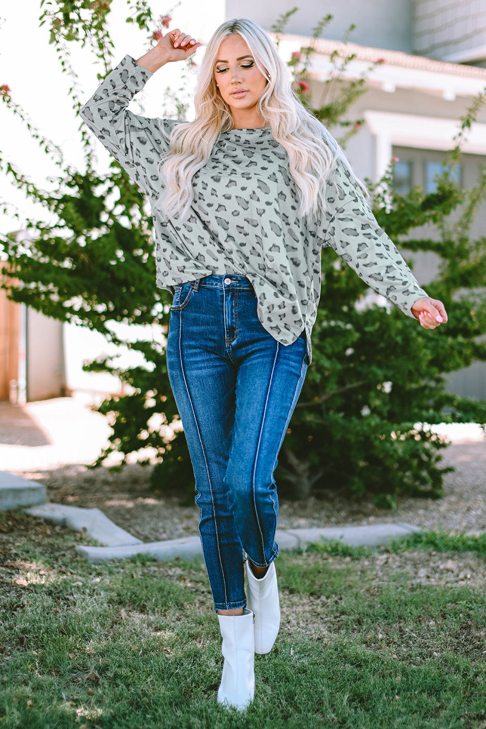 Animal Loose Long Sleeve Top
