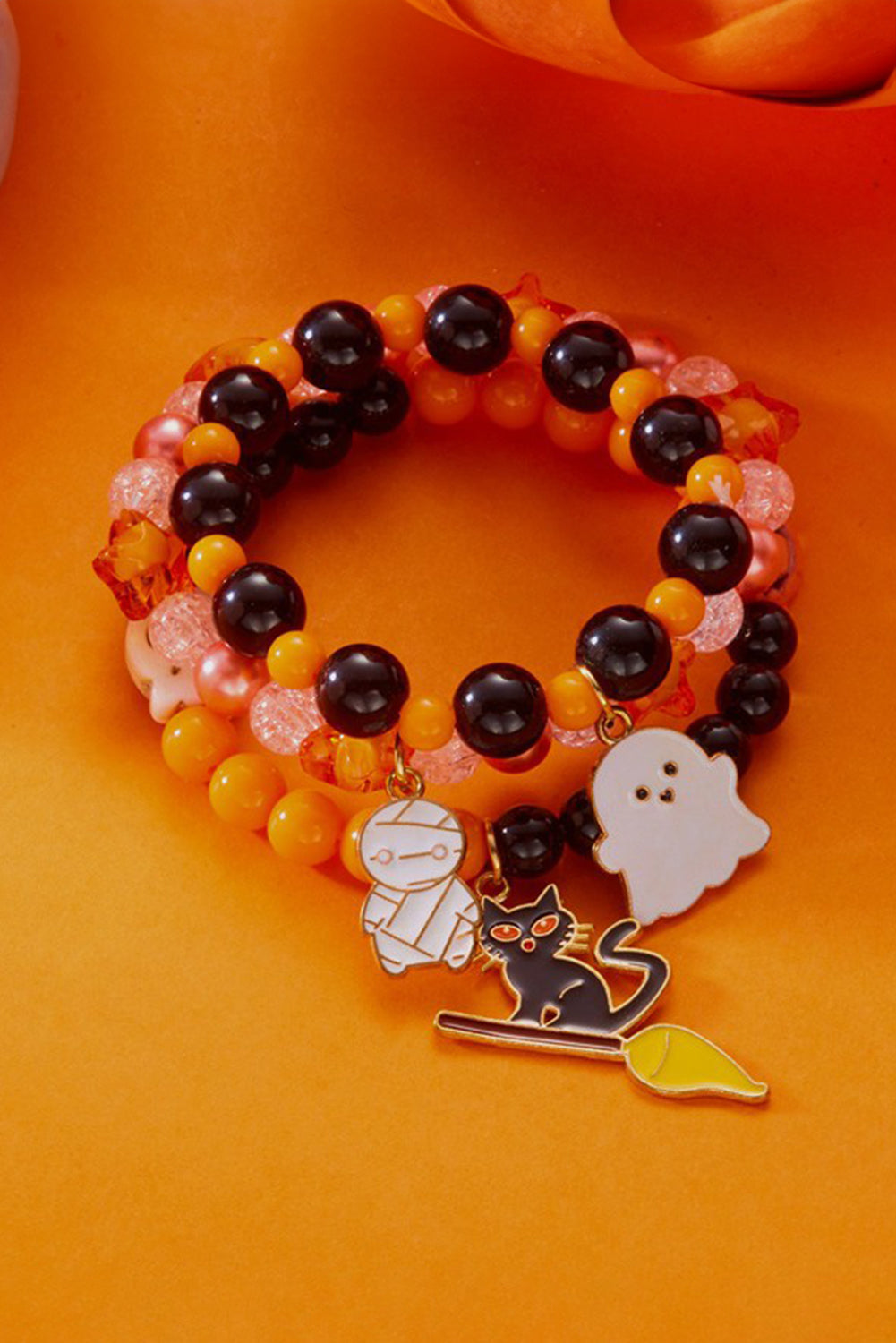 3pcs Halloween Pendent Elastic Beading Bracelet
