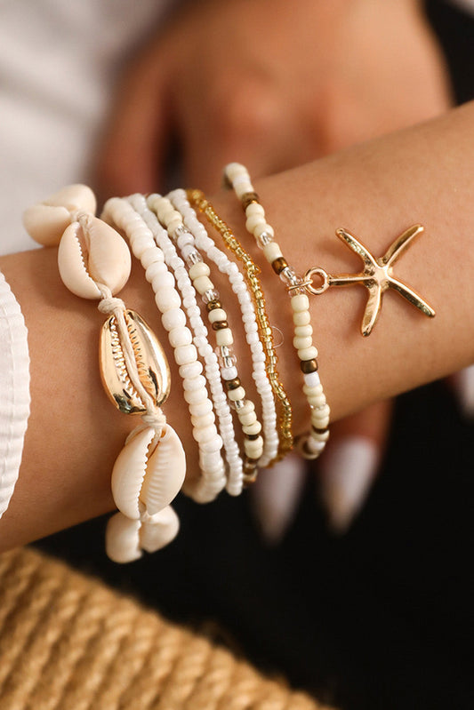 7pcs Bohemian Shell Starfish Beaded Bracelets