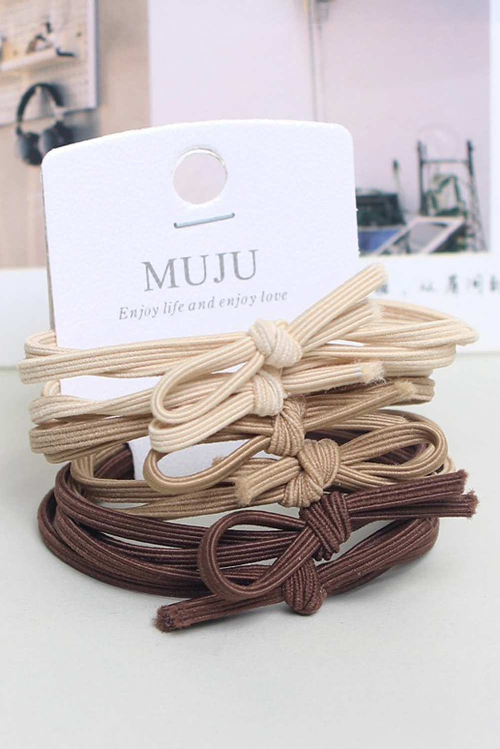 7pcs Bow Knot Dual String High Elastic Hair Tie