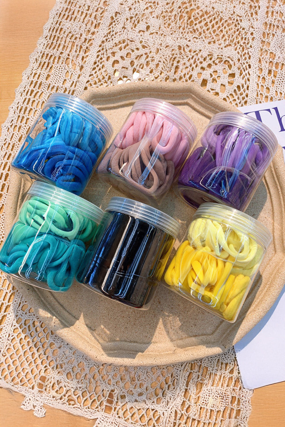 50pcs/box Solid Simple High Elastic Hair Ties