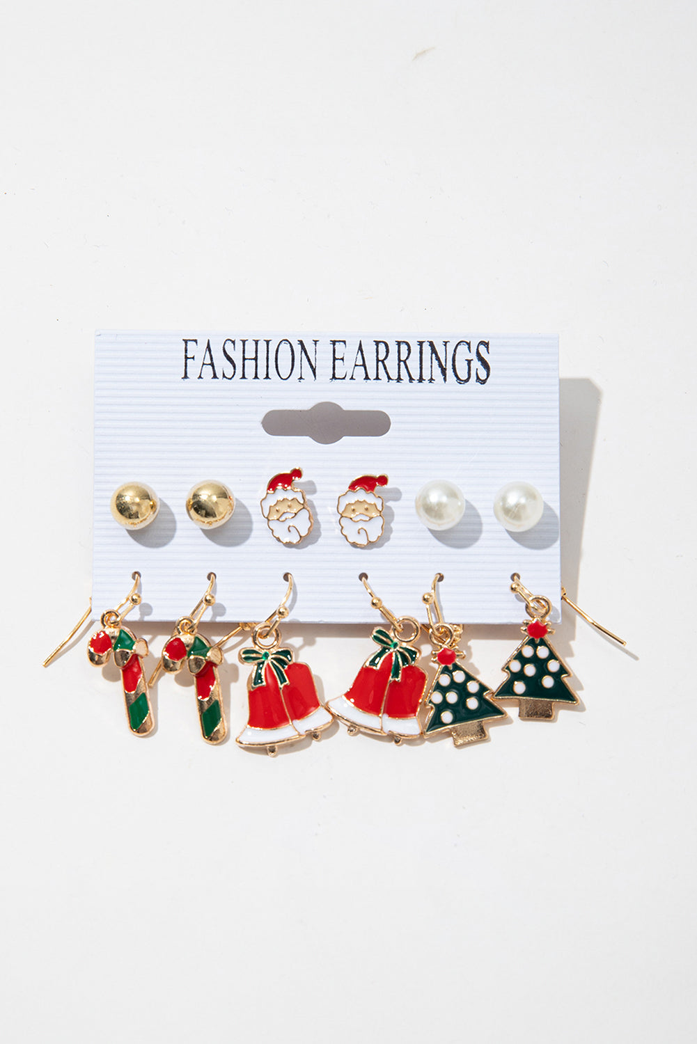 6 Pairs/Set Cartoon Christmas Theme Alloy Earring Set