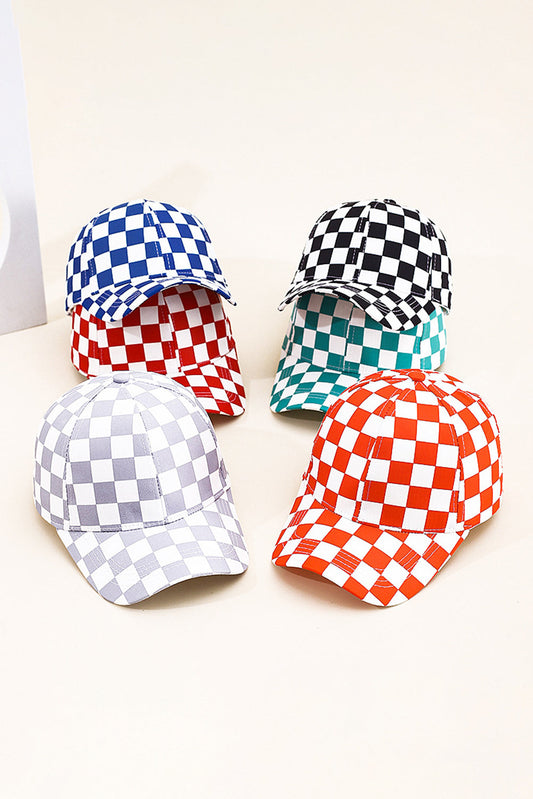 1pc Checkered Pattern Stitch Detail Baseball Cap
