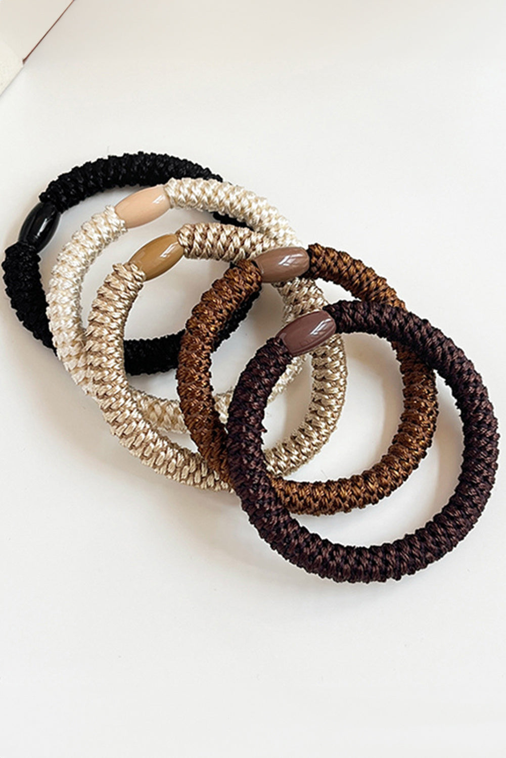 5Pcs Solid High Elastic Hair Tie