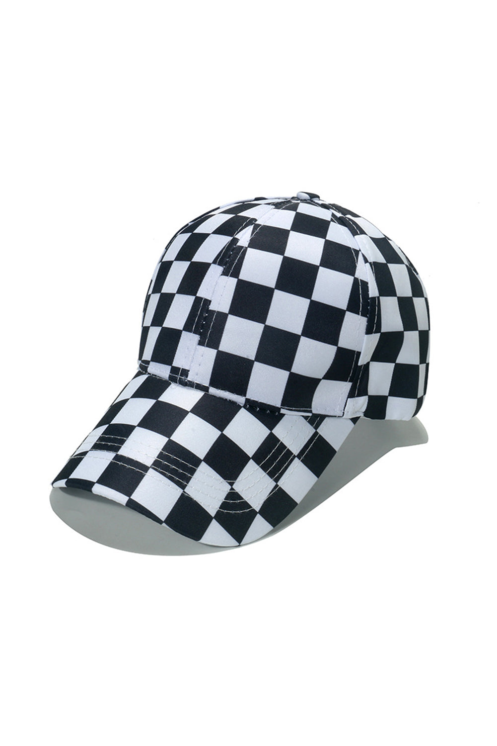1pc Checkered Pattern Stitch Detail Baseball Cap